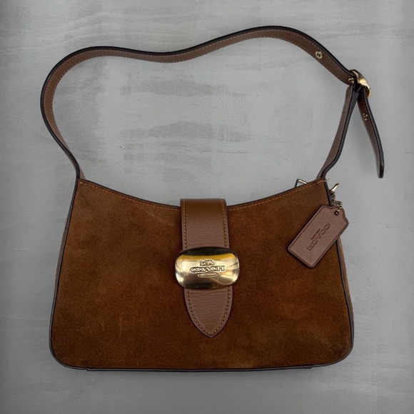 Coach Handbags - Coach Soho Shoulder Bag Brown Suede Leather Buckle Small Bag Y2K Boho Cute